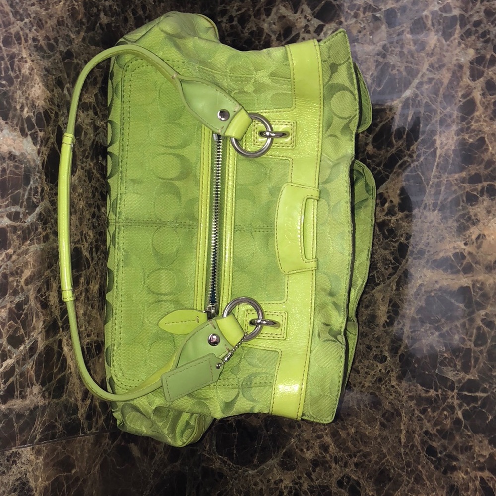 Lime green coach purse